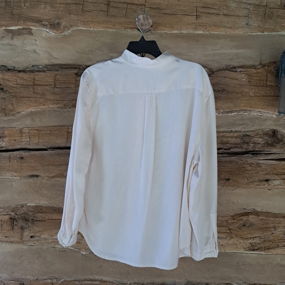 El La Design Cream Convertible Long Sleeved 100% Silk Blouse Size XL - Picture 4 of 8